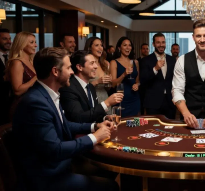 Mobilny stół do blackjacka na evencie "ONE MORE REP" TOMASZ SZYMAŃSKI